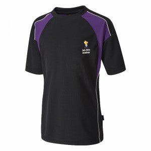 ARK Elvin Short Sleeve PE Top Black / Purple - ACE Clothing