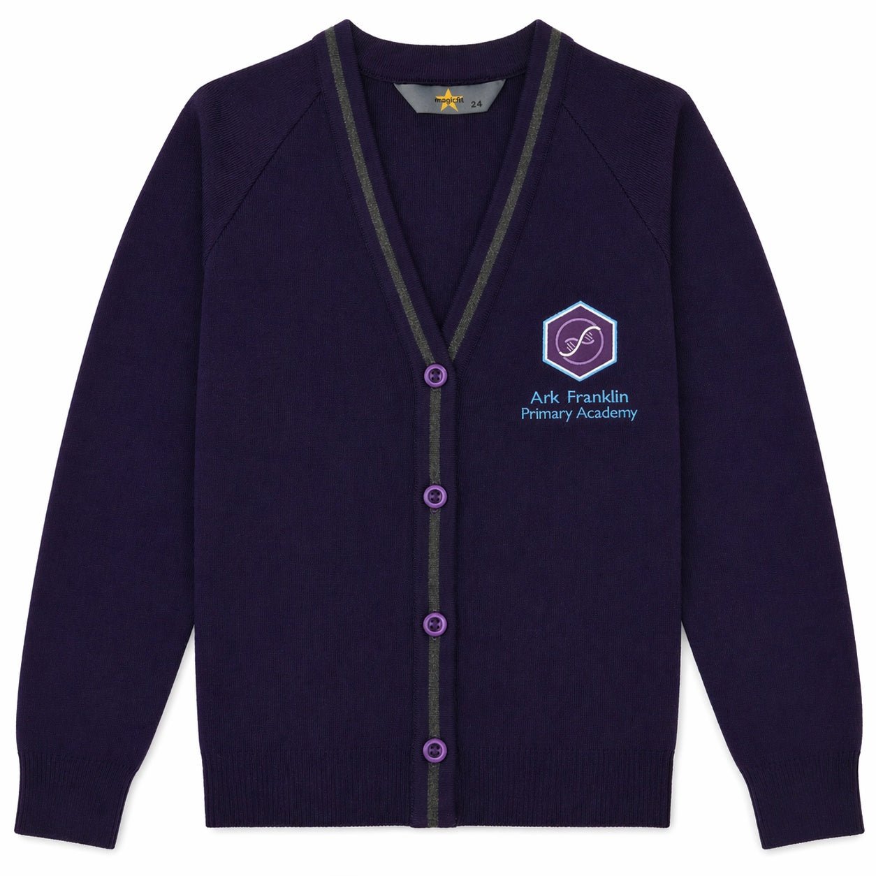 ARK Franklin Girls Cardigan -Purple - ACE Clothing