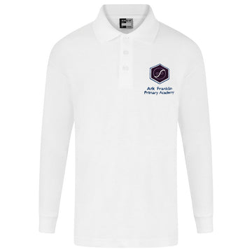 Ark Franklin Long Sleeve Polo with Logo -White for Nursery & PE - ACE Clothing
