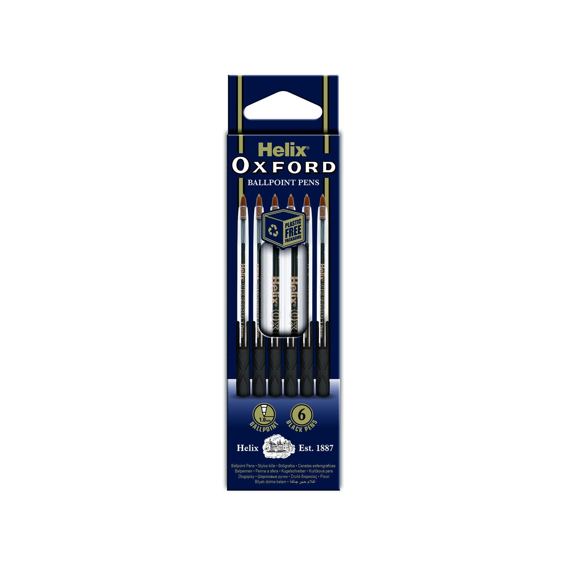 Black Ball Point Pens - Pack of 6 - ACE Clothing