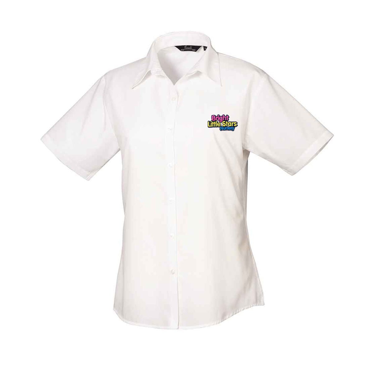 BLS Managers Short Sleeve Womens Blouse - White - ACE Clothing