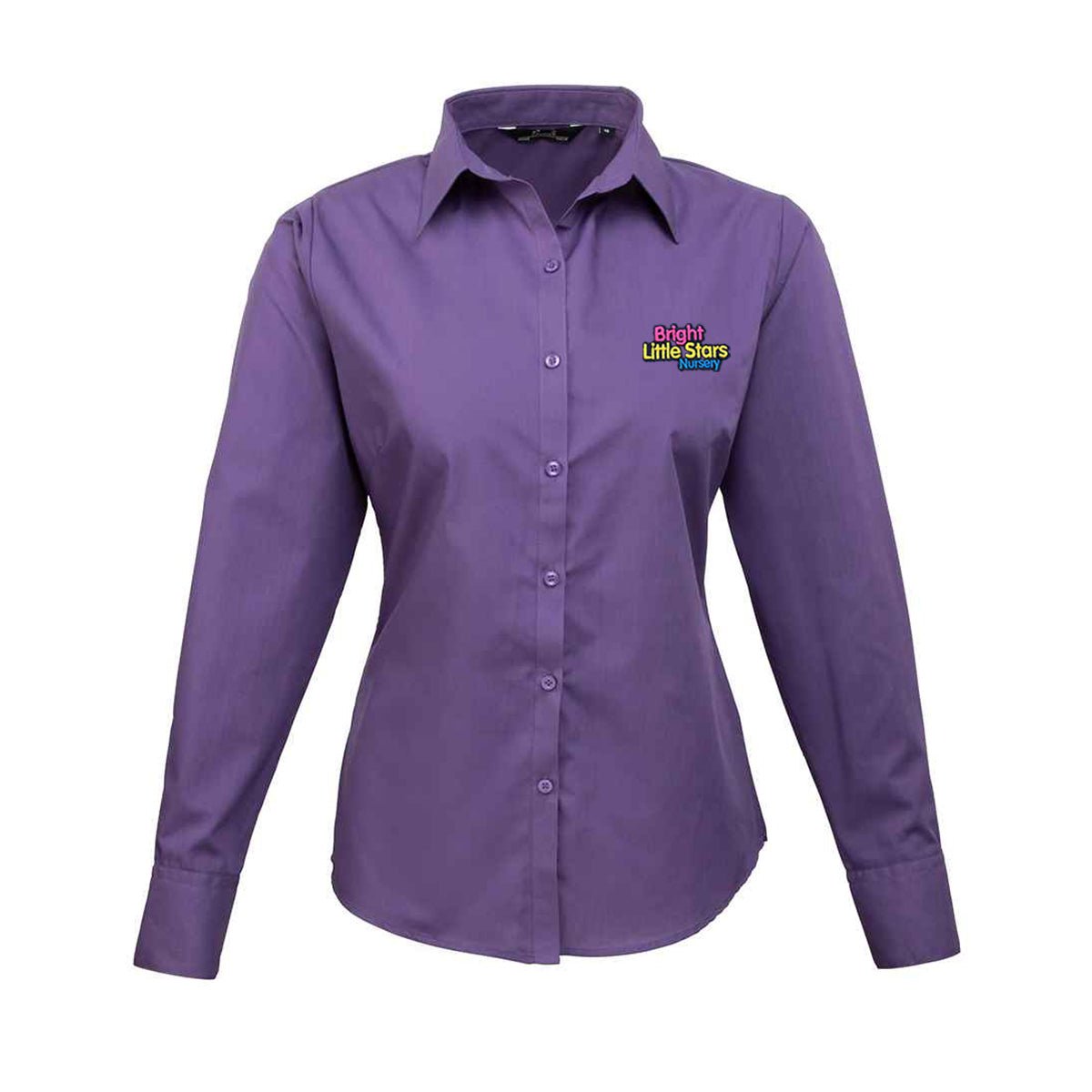 BLS Staff Long Sleeve Purple Womens Blouse - ACE Clothing