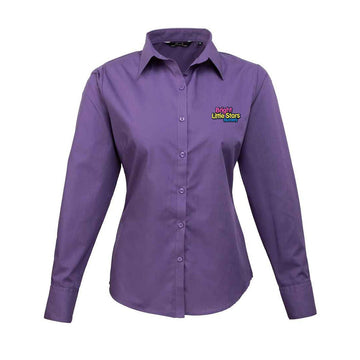 BLS Staff Long Sleeve Purple Womens Blouse - ACE Clothing