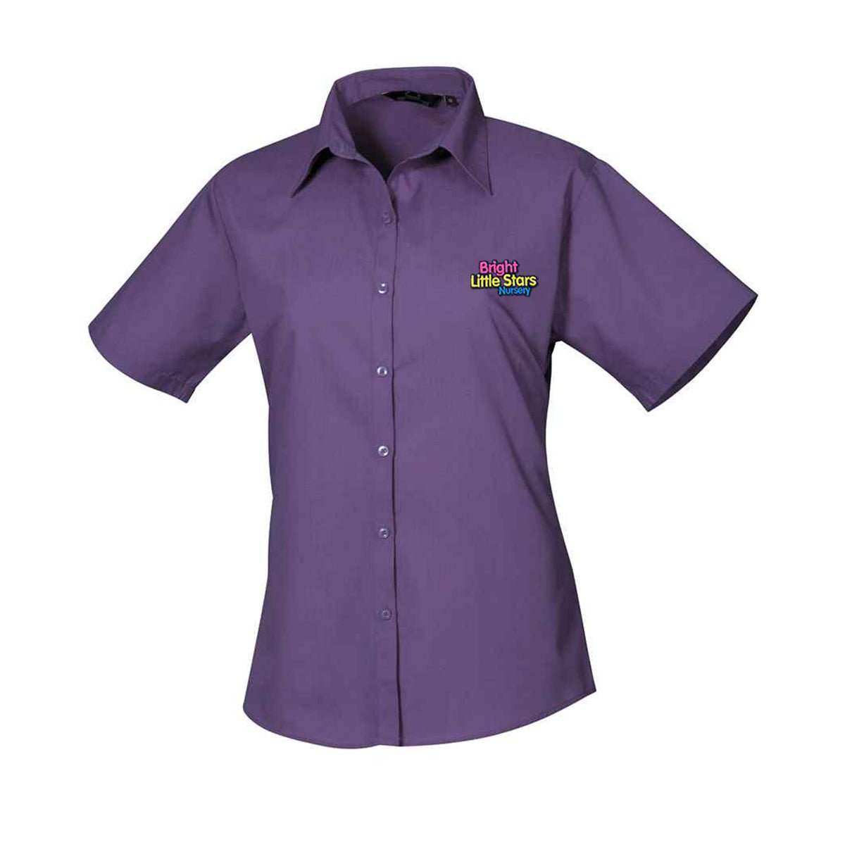BLS Staff Short Sleeve Womens Purple Blouse - ACE Clothing