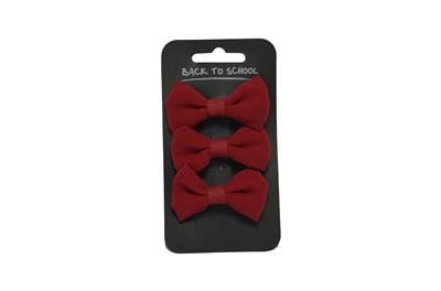 Bow Hair Clips (Maroon) - ACE Clothing