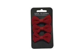 Bow Hair Clips (Maroon) - ACE Clothing