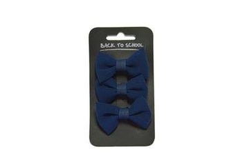 Bow Hair Clips (Navy) - ACE Clothing