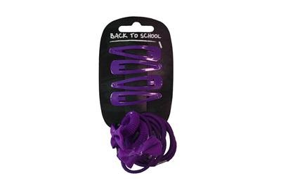 Bows Clips & Hair Bobbles (Purple) - ACE Clothing