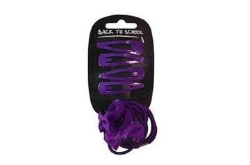 Bows Clips & Hair Bobbles (Purple) - ACE Clothing