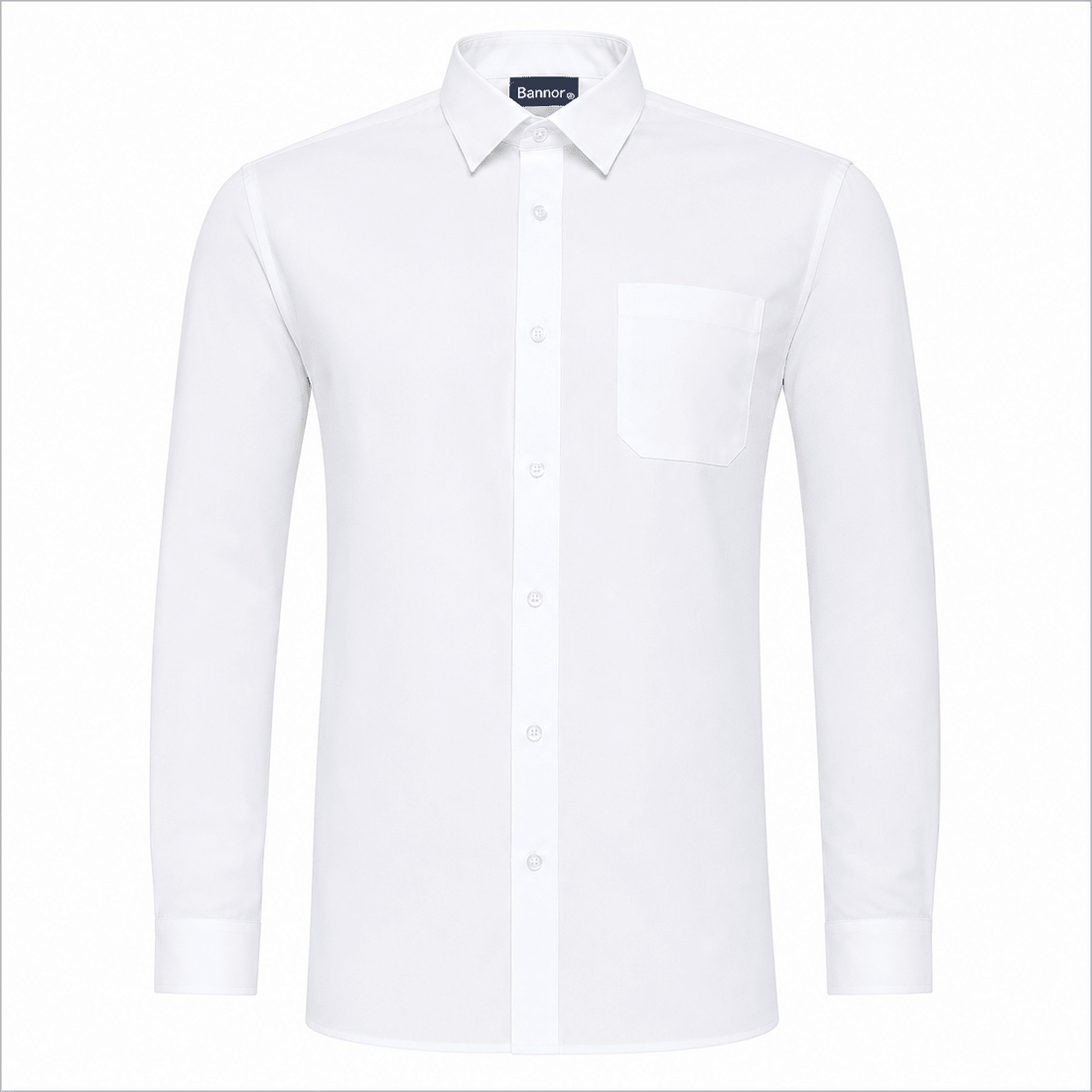 Boys Non Iron Regular Fit Long Sleeve Shirts Twin Pack (White) - ACE Clothing