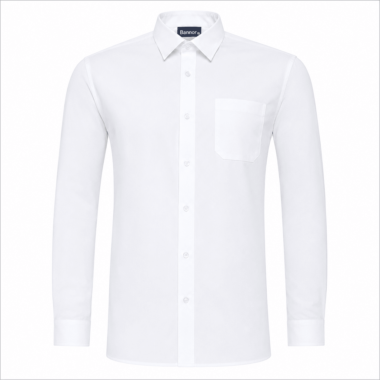 Boys Non Iron Regular Fit Long Sleeve Shirts Twin Pack (White) - ACE Clothing