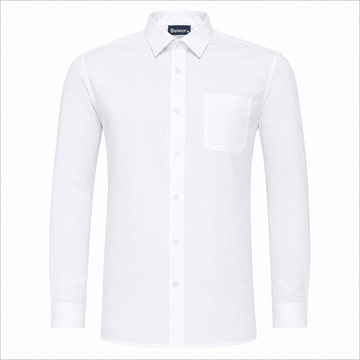 Boys Non Iron Regular Fit Long Sleeve Shirts Twin Pack (White) - ACE Clothing