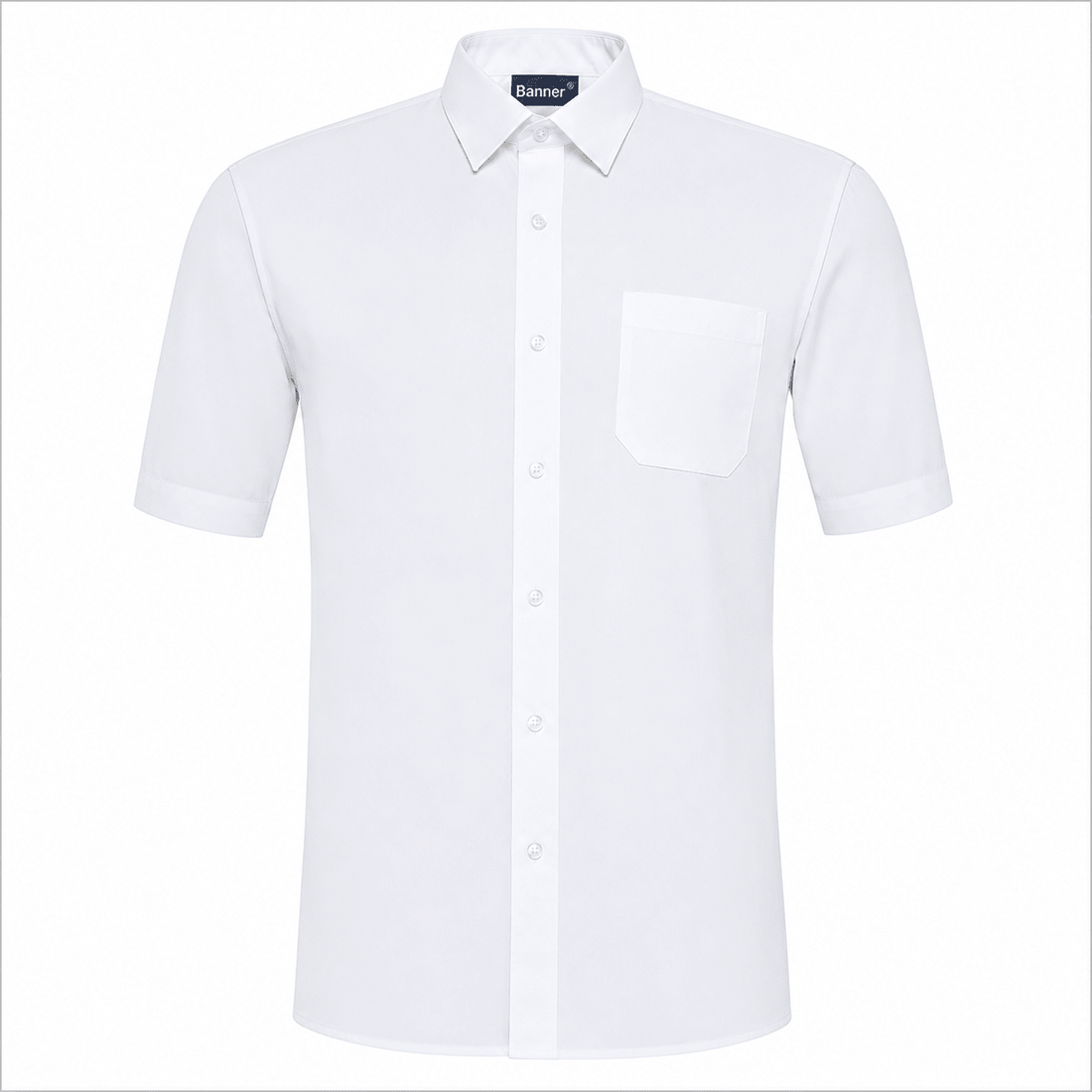 Boys Non Iron Regular Fit Short Sleeve Shirts Twin Pack (White) - ACE Clothing