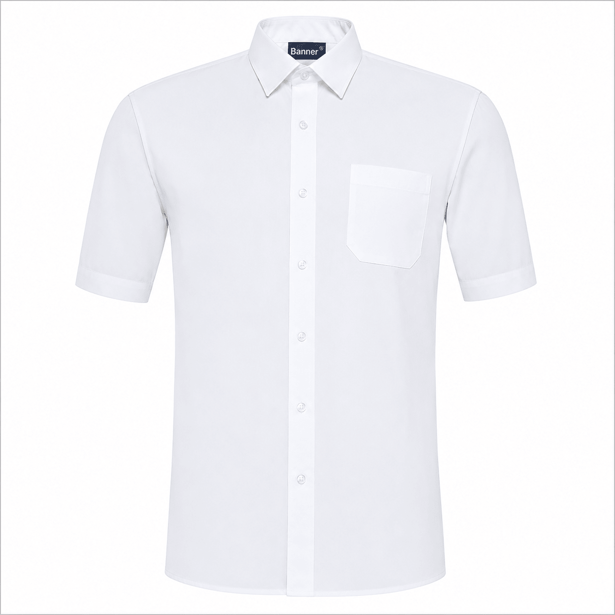 Boys Non Iron Regular Fit Short Sleeve Shirts Twin Pack (White) - ACE Clothing