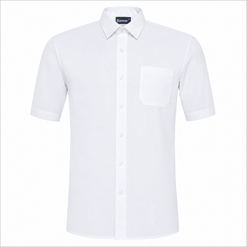 Boys Non Iron Regular Fit Short Sleeve Shirts Twin Pack (White) - ACE Clothing