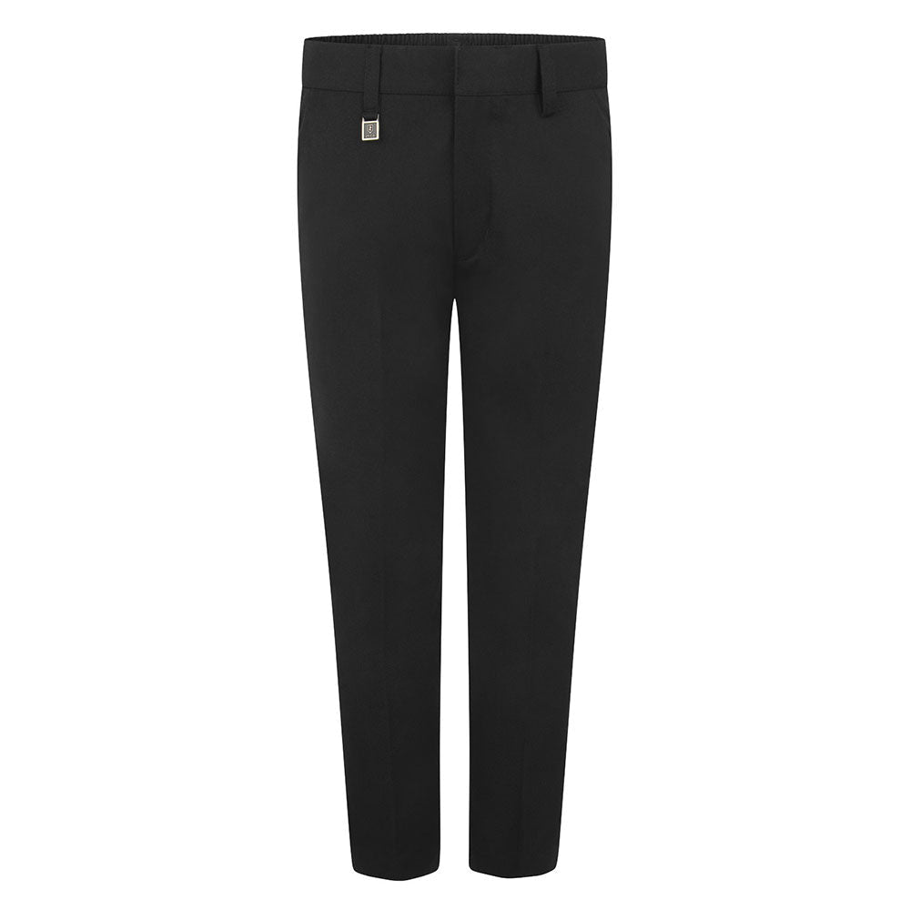 Boys Standard Fit Junior Trousers - Black - ACE Clothing