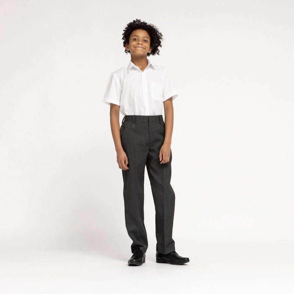 Boys Standard Fit Junior Trousers - Grey - ACE Clothing