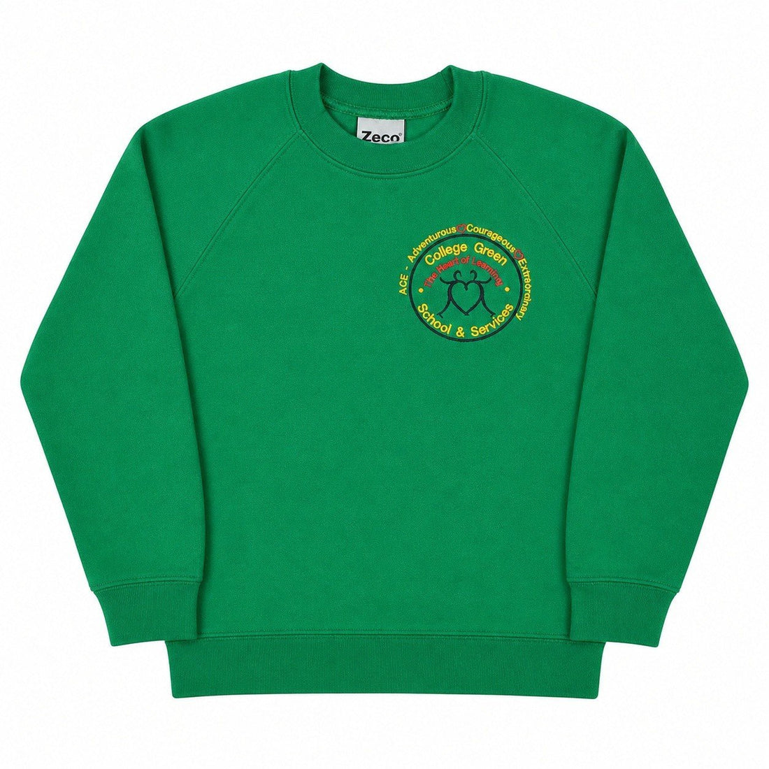 College Green Sweatshirt - Emerald Green - ACE Clothing
