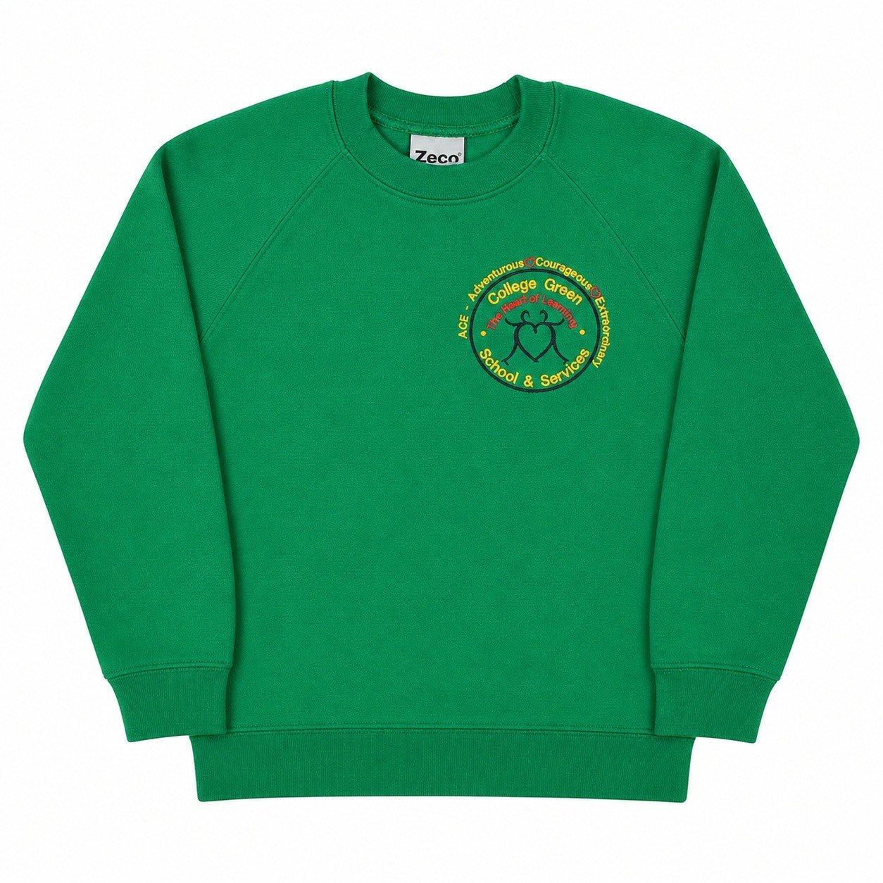 College Green Sweatshirt - Emerald Green - ACE Clothing