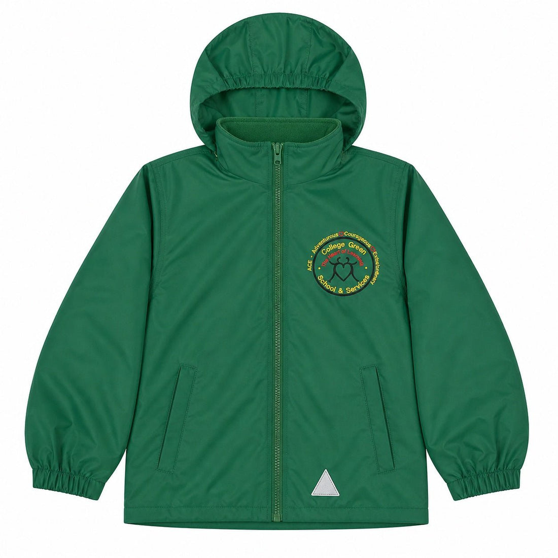 College Green Waterproof Fleece - Bottle Green - ACE Clothing