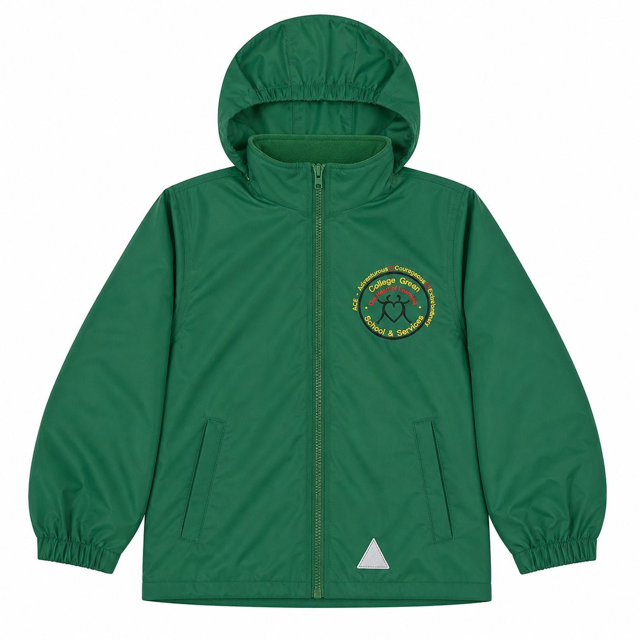 College Green Waterproof Fleece - Bottle Green - ACE Clothing