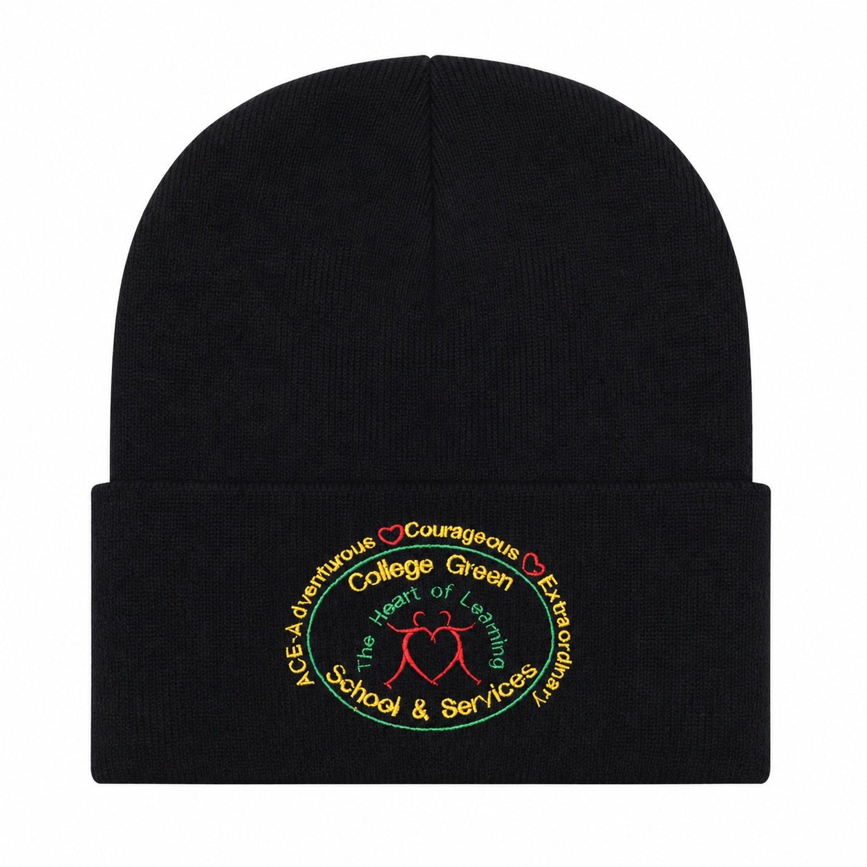 College Green Winter Hat (Black) - ACE Clothing