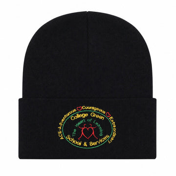College Green Winter Hat (Black) - ACE Clothing