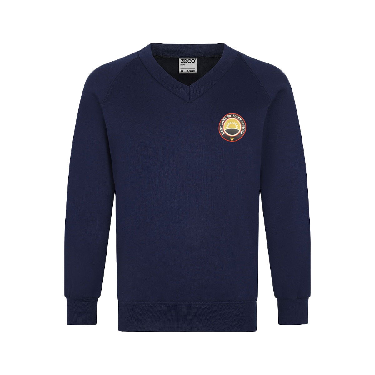 East Lane Primary V-Neck Sweatshirt-Navy - ACE Clothing