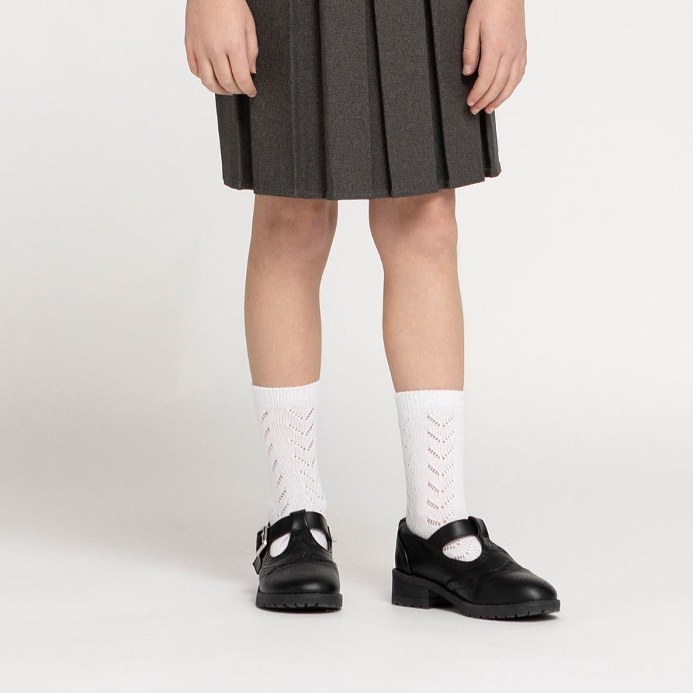 Girls Pelerine Ankle Socks White - PK OF 3 - ACE Clothing