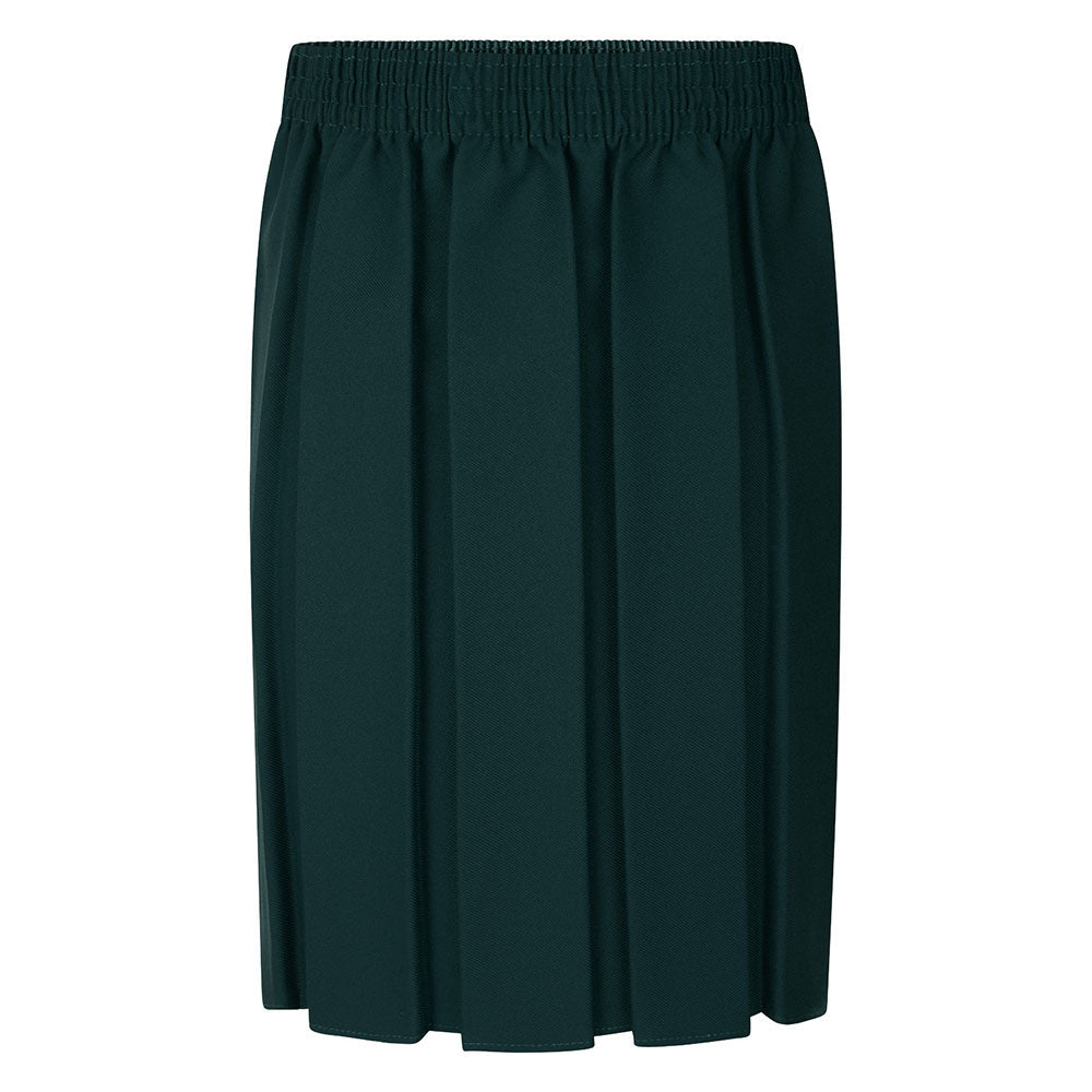 Girls Skirt - Box Pleat Bottle Green - ACE Clothing