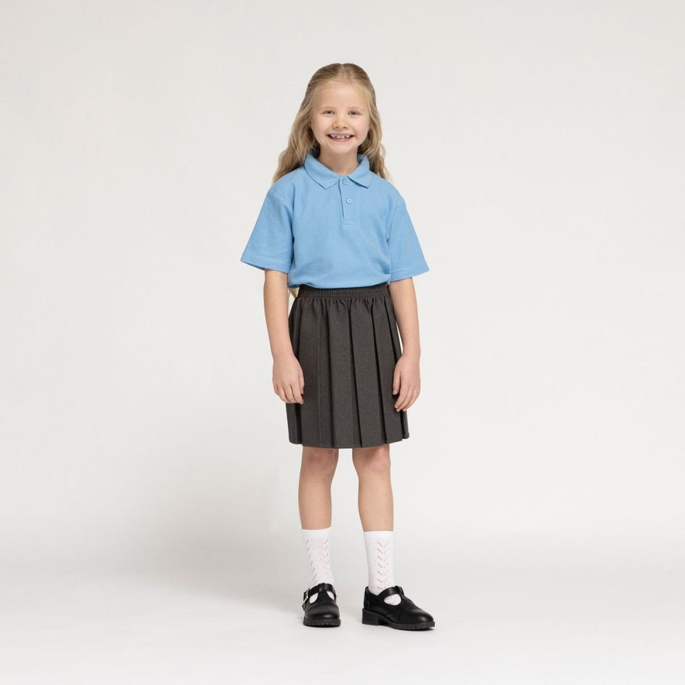 Girls Skirt - Box Pleat - Grey - ACE Clothing