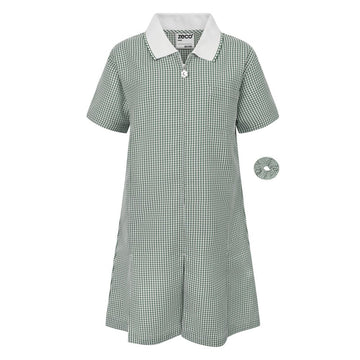 Girls Summer Dress -Bottle /White Gingham - ACE Clothing