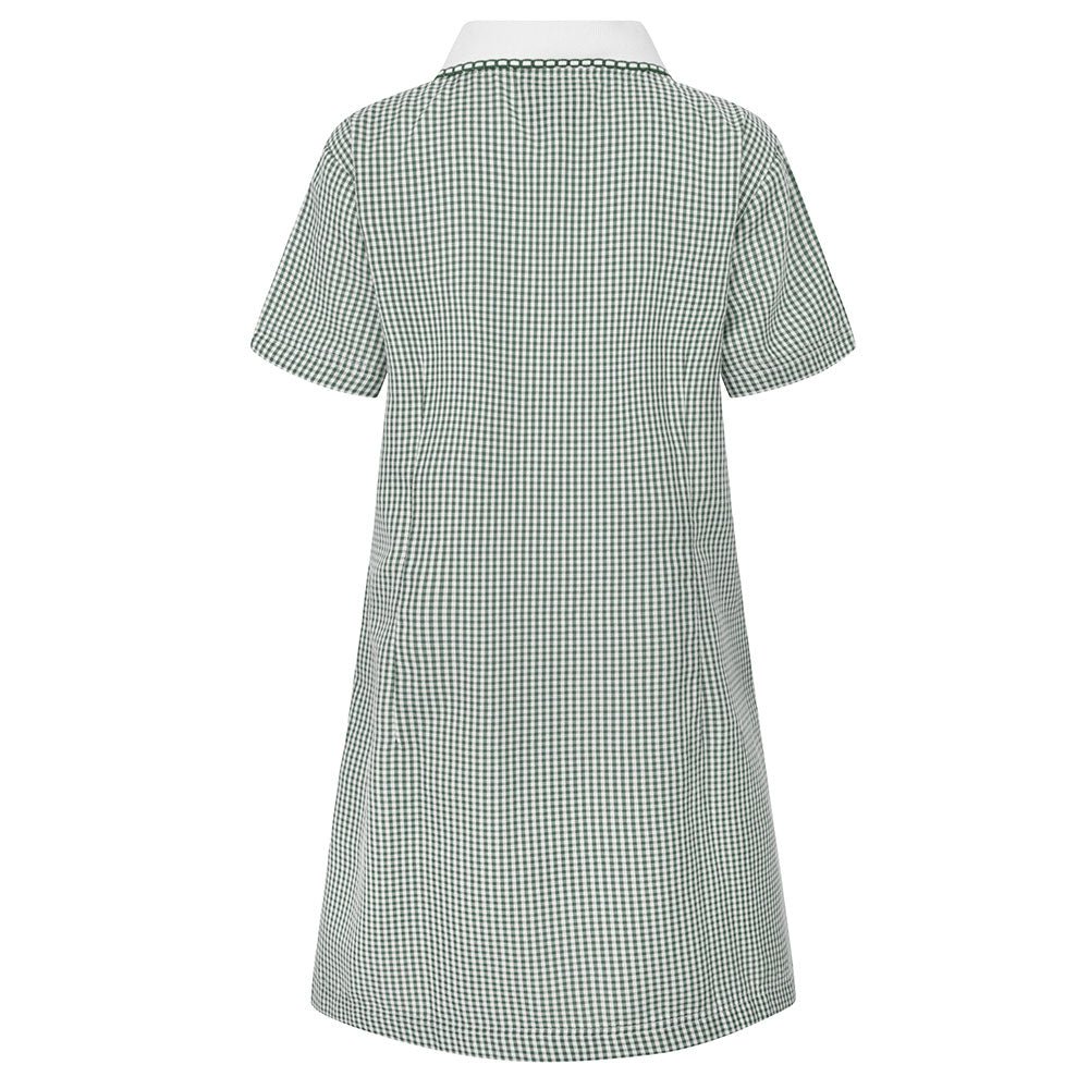 Girls Summer Dress -Bottle /White Gingham - ACE Clothing