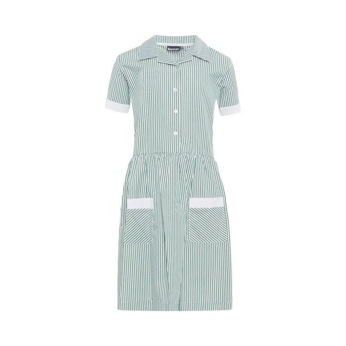 Girls Summer Dress (Green/White stripe) - ACE Clothing