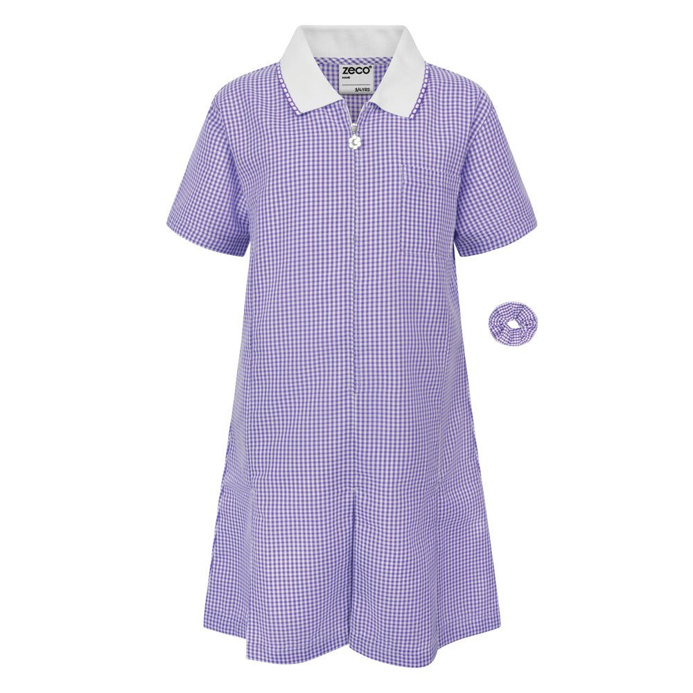 Girls Summer Dress -Purple /White Gingham - ACE Clothing