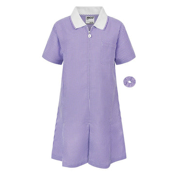 Girls Summer Dress -Purple /White Gingham - ACE Clothing