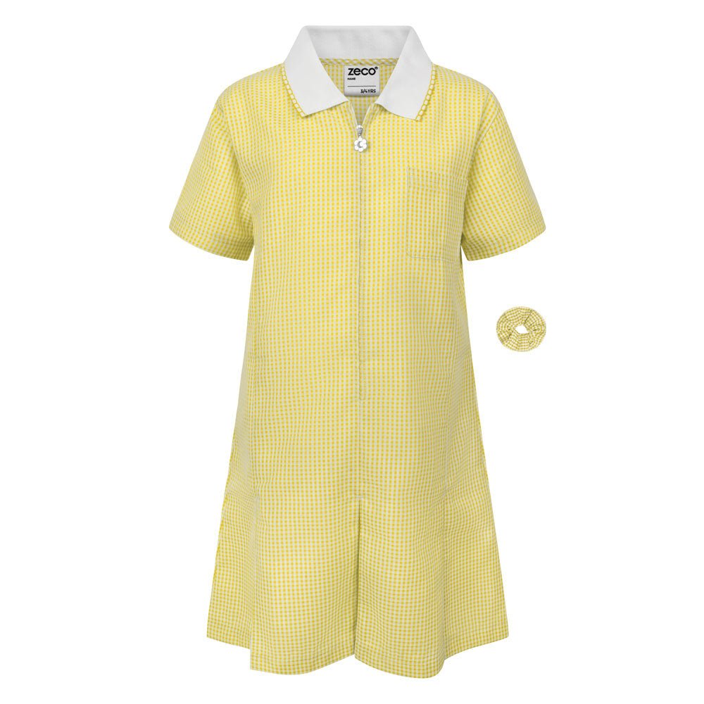 Girls Summer Dress -Yellow /White Gingham - ACE Clothing