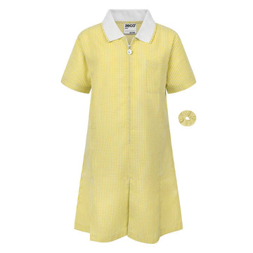 Girls Summer Dress -Yellow /White Gingham - ACE Clothing