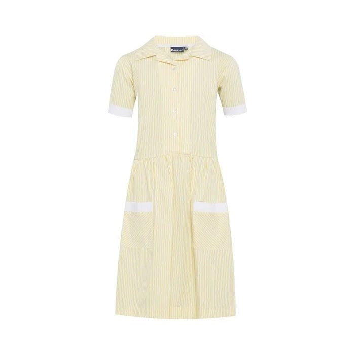 Girls Summer Dress (Yellow/White stripe) - ACE Clothing