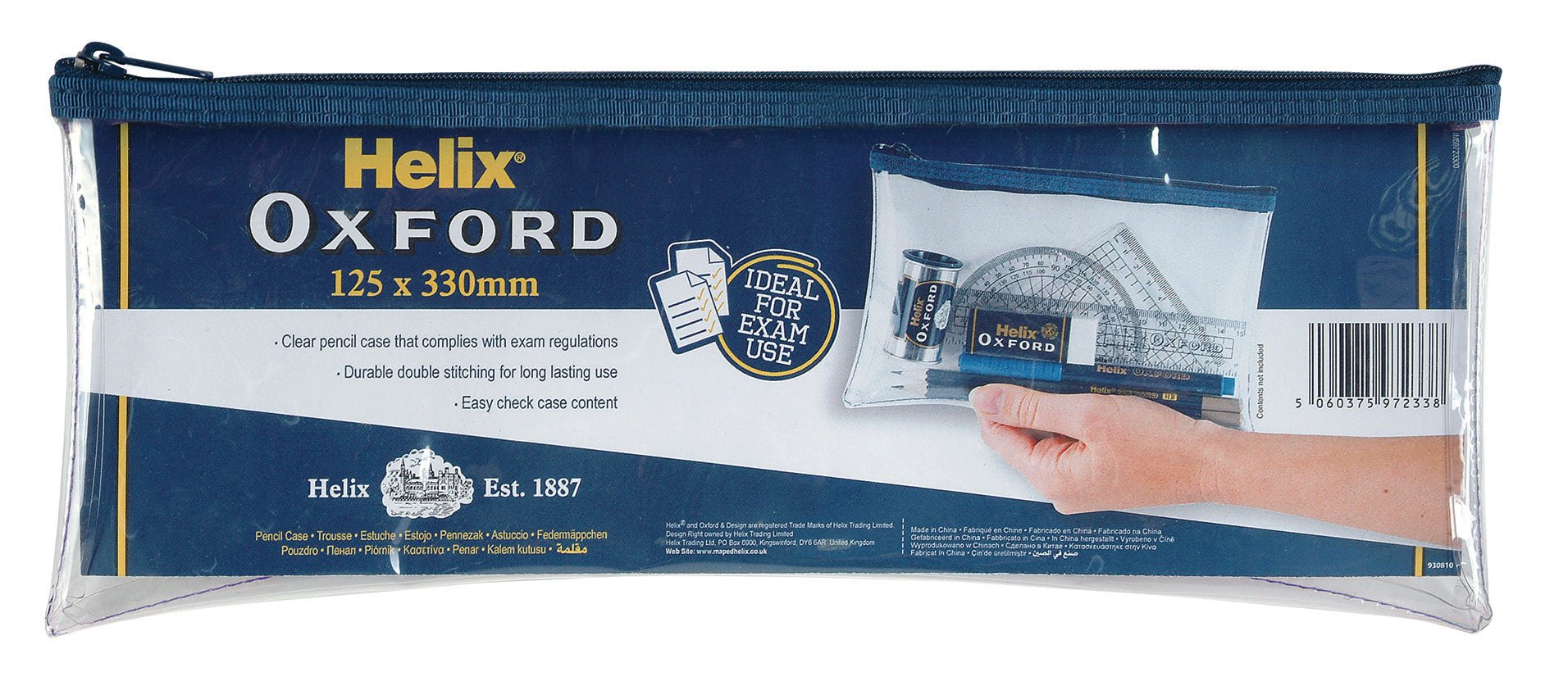 Helix Clear Pencil Case - Large - ACE Clothing