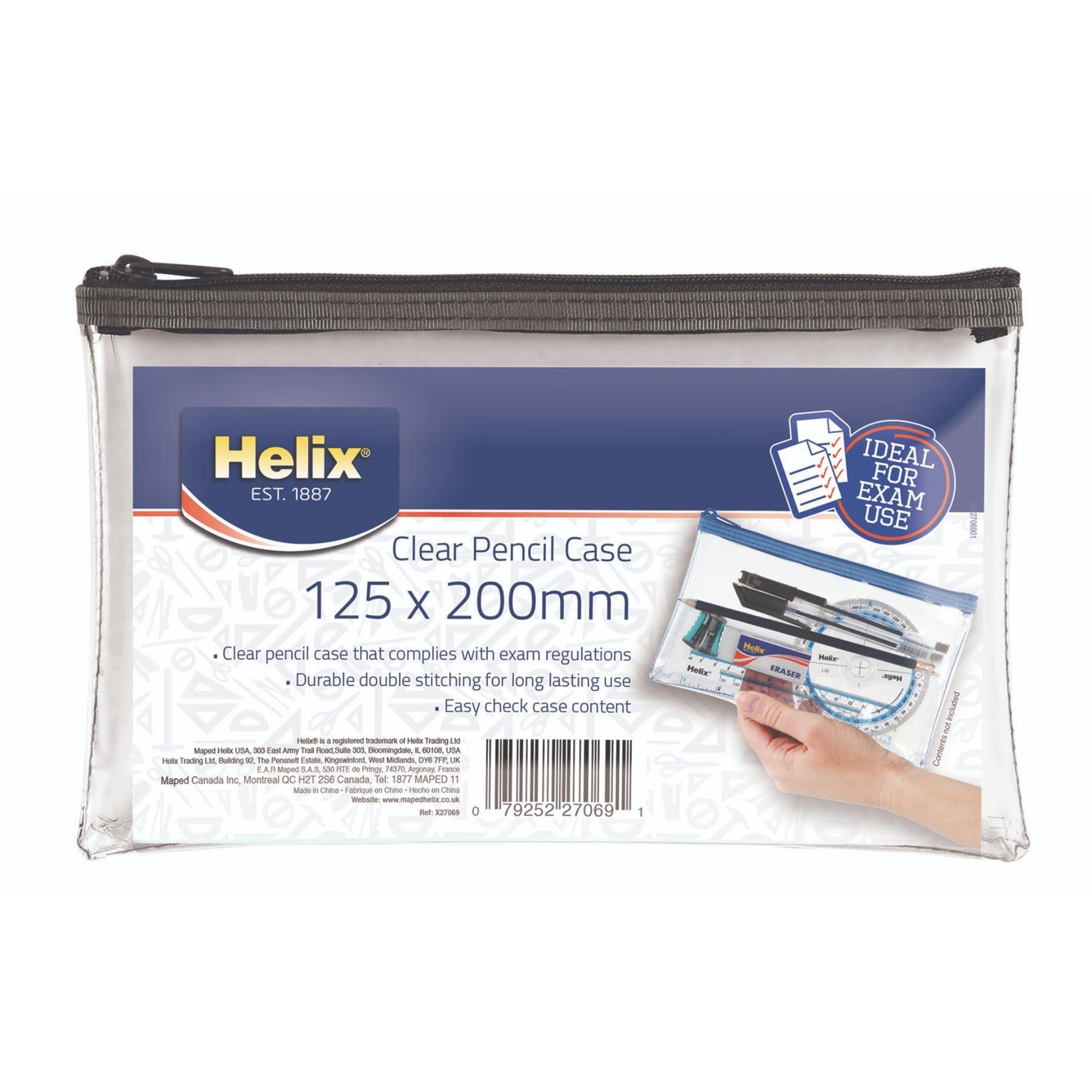 Helix Clear Pencil Case - Small - ACE Clothing