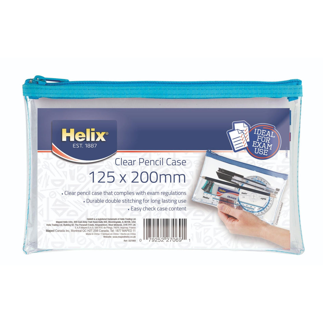 Helix Clear Pencil Case - Small - ACE Clothing
