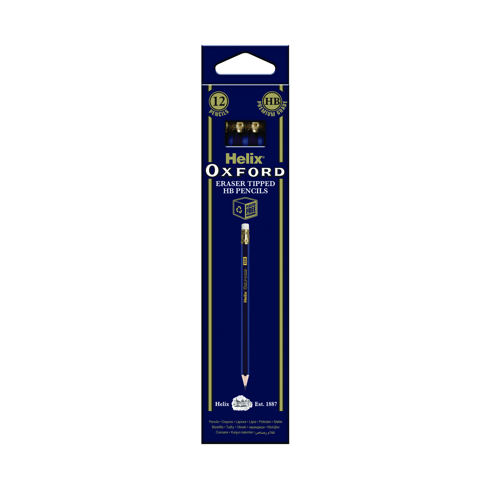 Helix Oxford Eraser Tip HB Pencils - Pack of 12 - ACE Clothing