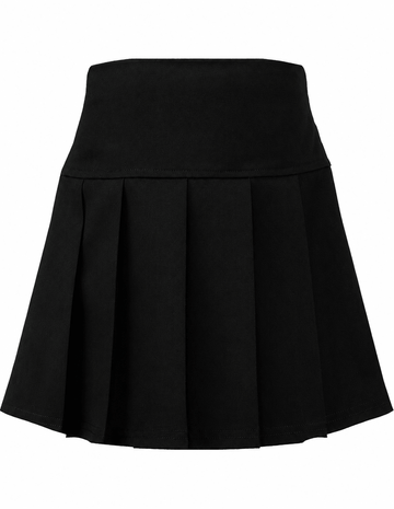 Junior Panel Full Pleated Skirt - Black - ACE Clothing