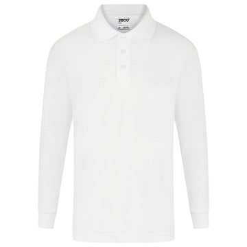 Long Sleeve Polo Shirt White - Pack of 2 - ACE Clothing
