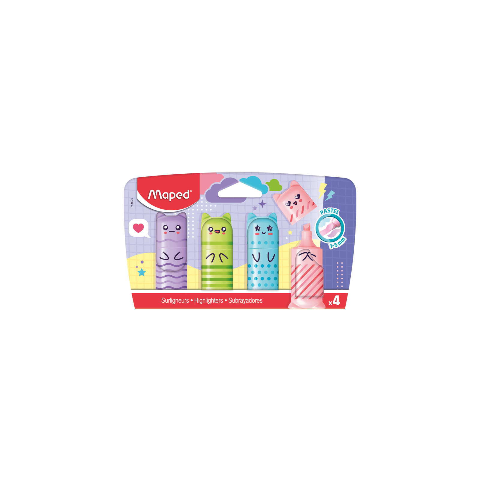 Maped Mini Pastel Highlighters Set of 4 - ACE Clothing