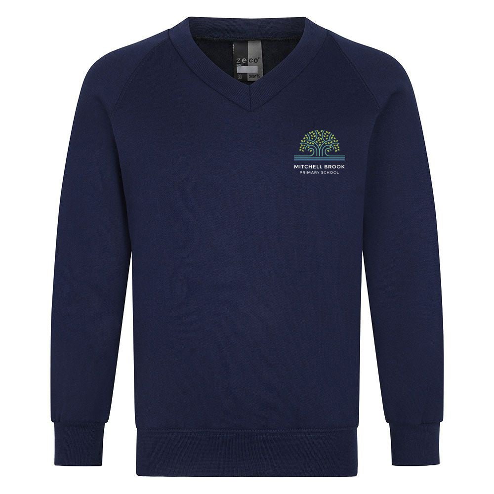 Mitchell Brook V-Neck Sweatshirt - Navy - ACE Clothing