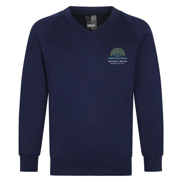 Mitchell Brook V-Neck Sweatshirt - Navy - ACE Clothing