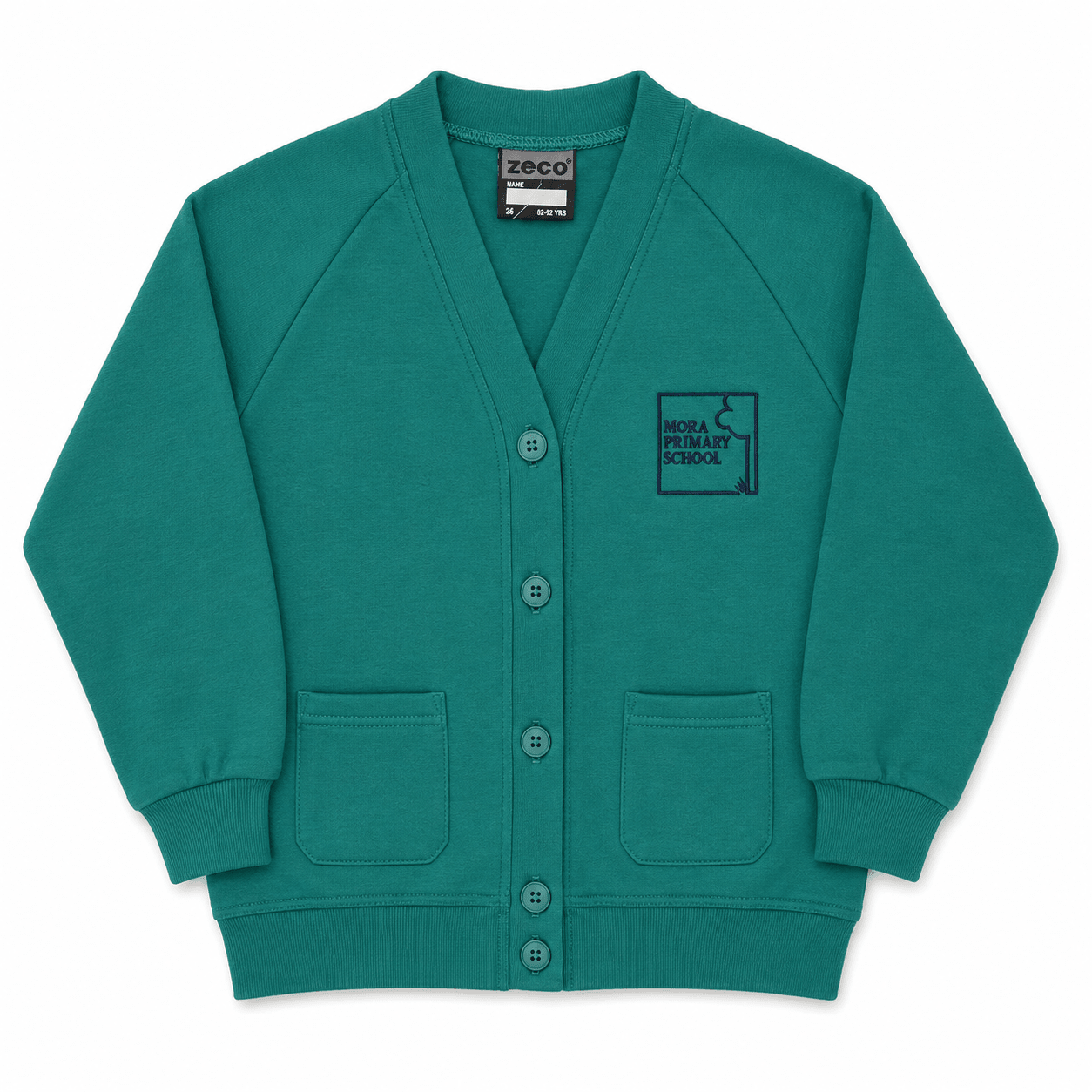Mora Sweatshirt Cardigan with Logo - Jade - ACE Clothing