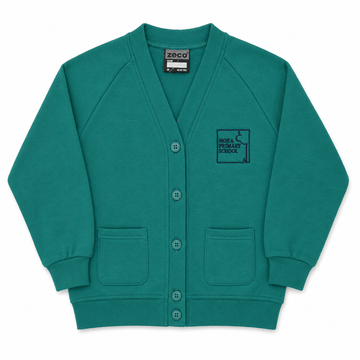 Mora Sweatshirt Cardigan with Logo - Jade - ACE Clothing